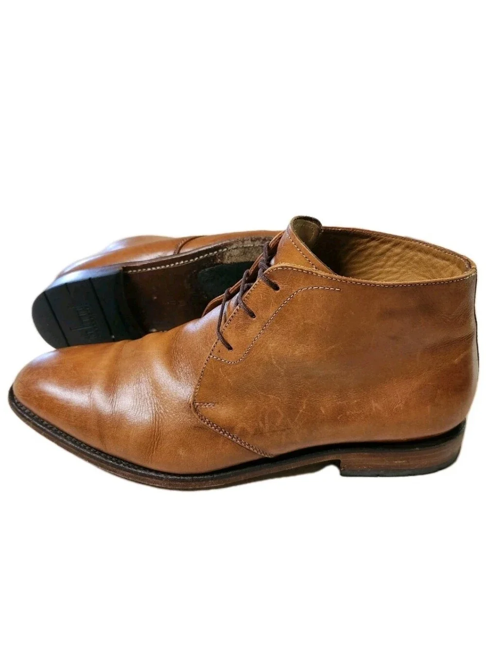 Floris Van Bommel Cognac Calf Leather Chukka Boots Mens 10.5 US Ankle Dress Shoe